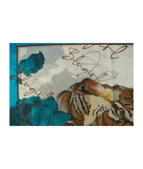Foulard con stampa tigre #blu