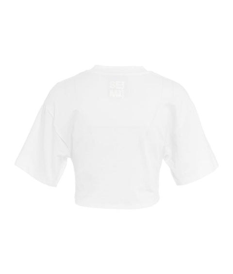 T-shirt con arricciatura #bianco