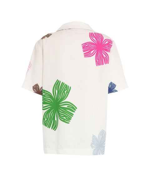 Camicia hawaiana con stampa #grigio
