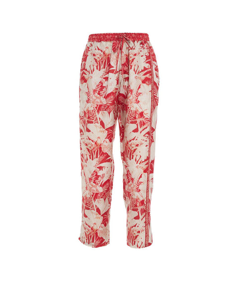Pantaloni con stampa tropicale #rosso