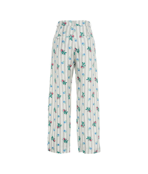 Pantaloni con stampa floreale #grigio