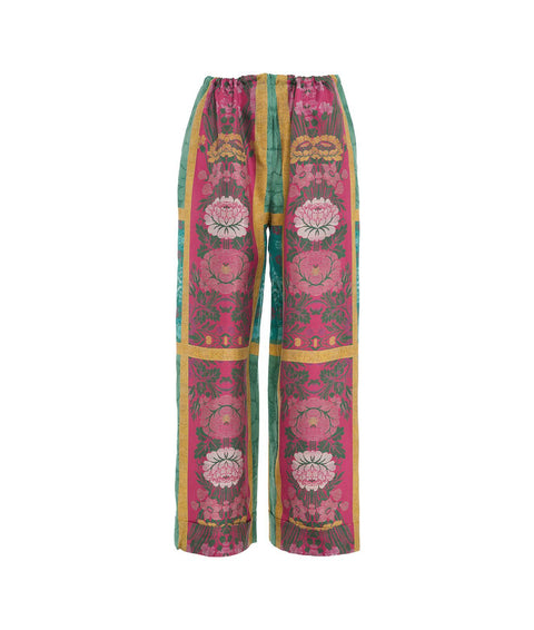 Pantaloni palazzo con stampa floreale #multicolore