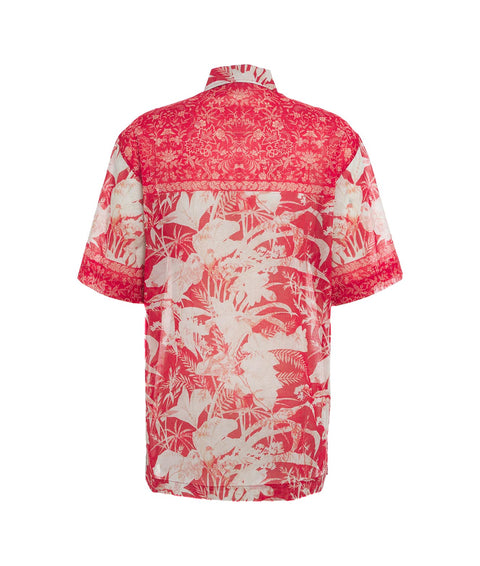 Camicia con stampa floreale #rosso