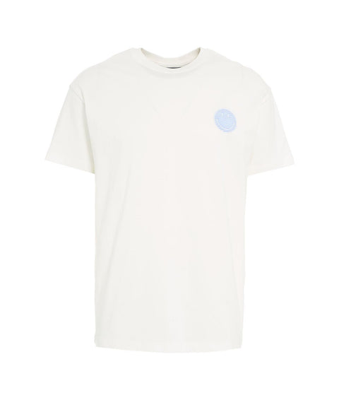 T-shirt con logo patch #bianco