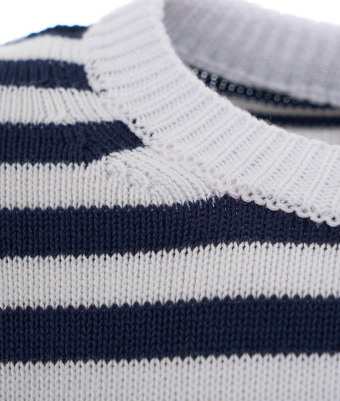 Maglione in maglia a righe #blu