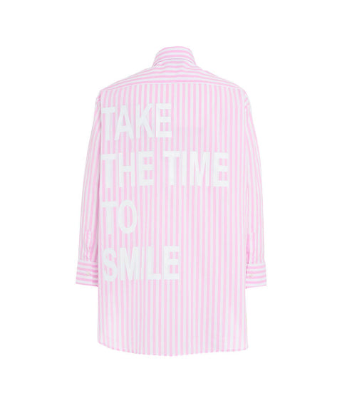 Camicia con righe a contrasto #pink