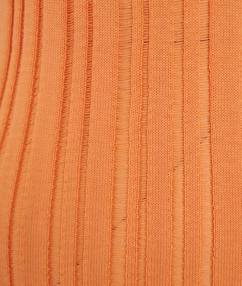Top in maglia a coste #arancione