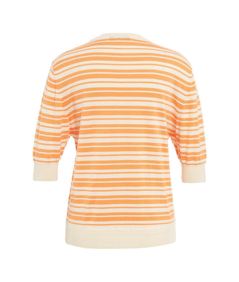 Top in maglia con motivo a righe #arancione