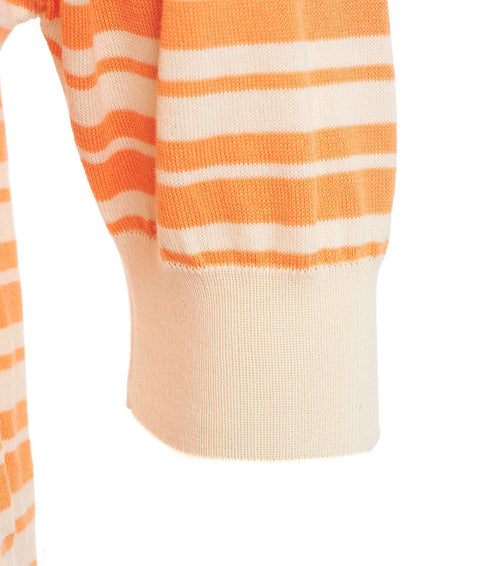 Top in maglia con motivo a righe #arancione