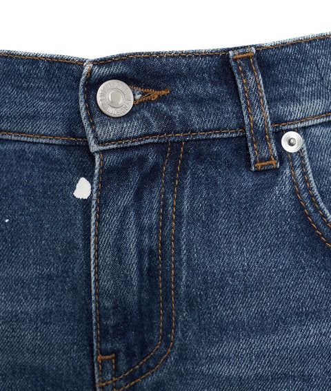 Jeans con dettagli destroyed #blu