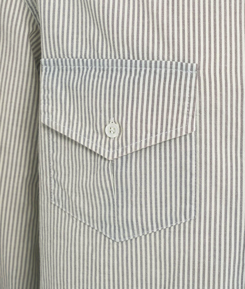 Camicia con righe a contrasto #grigio
