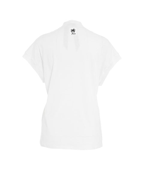 Maglietta knot in jersey #bianco