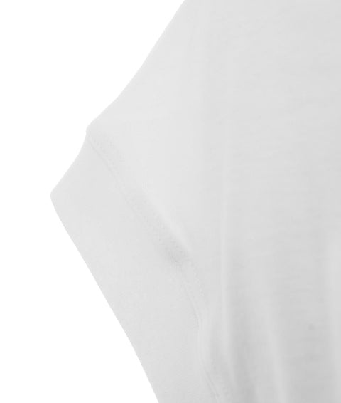 Maglietta knot in jersey #bianco