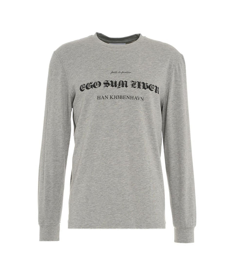 Maglietta a maniche lunghe con logo #grigio