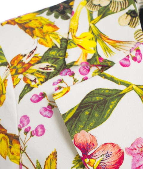 Blazer monopetto con stampa floreale #multicolore
