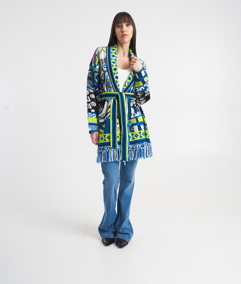 Cardigan with fringes #multicolore