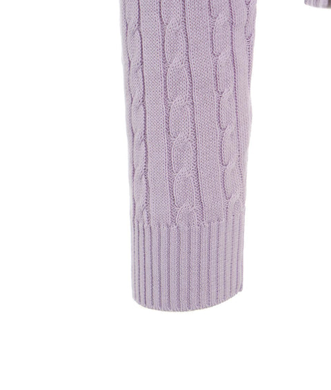 Maglione in maglia a cavo #viola