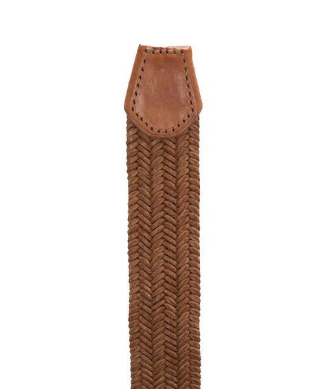 Cintura "Lampranto" intrecciata con fibbia #marrone