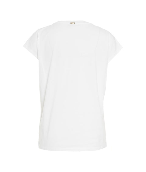 T-shirt con stampa del logo #bianco