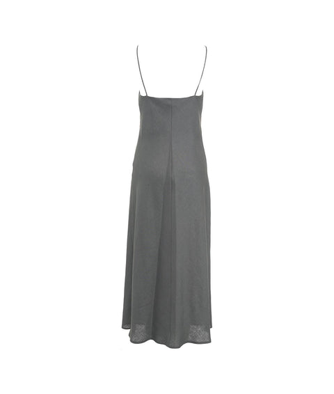 Slip dress in lino #grigio