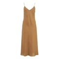 Slip dress in lino #marrone