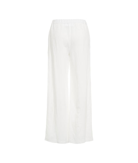 Pantaloni in misto lino #bianco