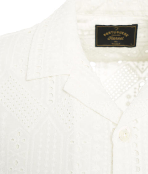 Camicia in broderie anglais #bianco