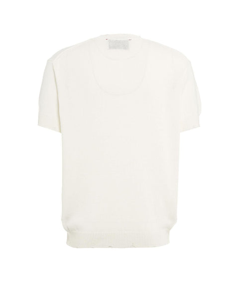 T-Shirt in maglia #bianco