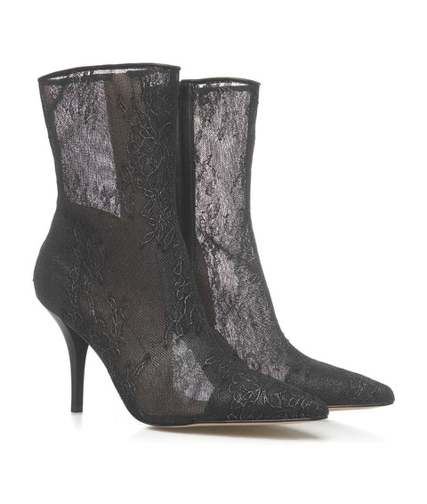 Ankle Boots in pizzo "Lucy" #nero