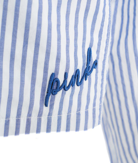 Camicia cropped "Pergusa" #blu