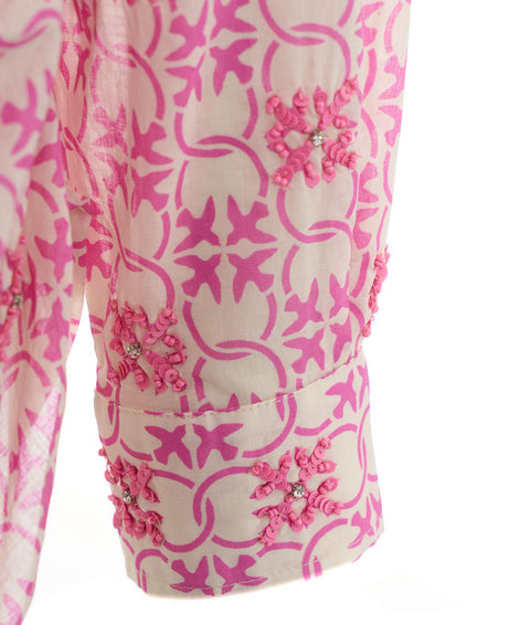 Camicia "Cureti" con ricamo di perline #rosa