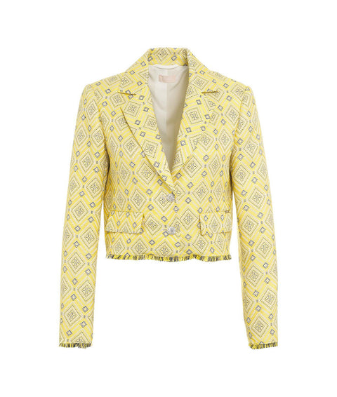 Jacquard blazer #giallo