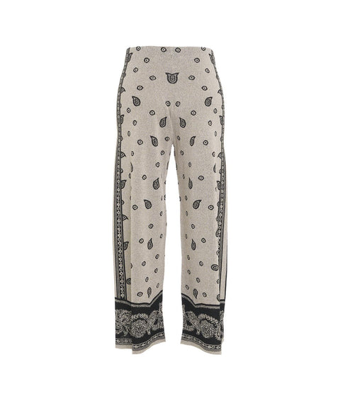 Pantaloni in maglia con stampa paisley #grigio