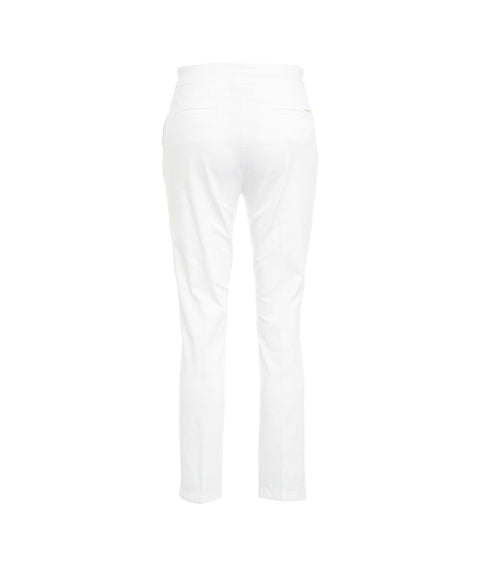 Pantaloni cropped a vita alta #bianco