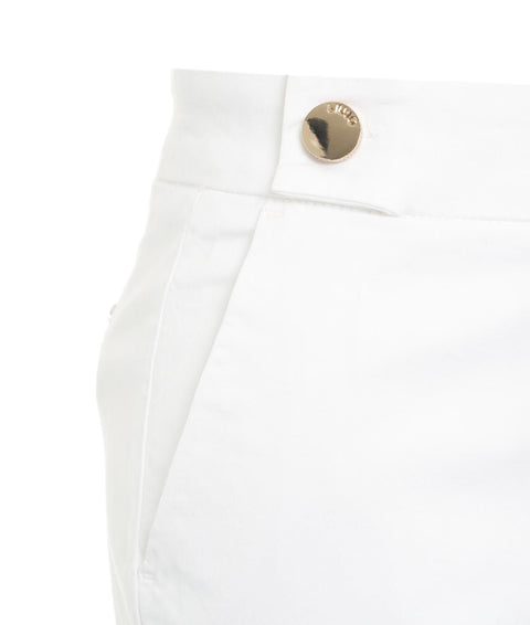 Pantaloni cropped a vita alta #bianco