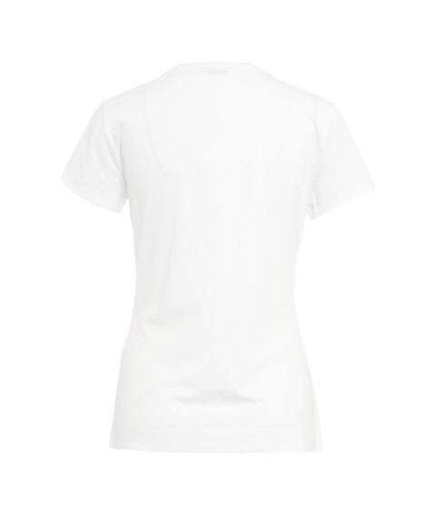 T-shirt con ricamo di perline #bianco