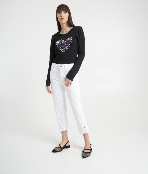 Jeans "B.up Classy Cropped" #bianco