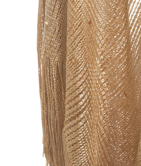 Poncho in maglia con strass #oro
