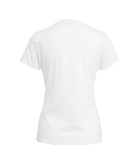T-shirt con logo in strass #bianco