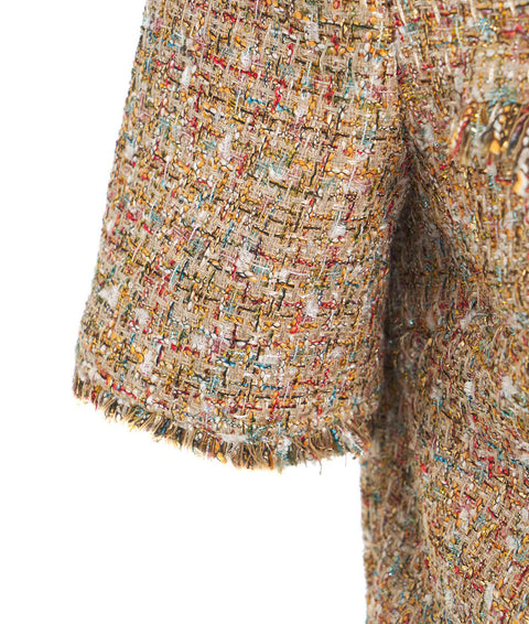 Giacca cropped in boucle #oro