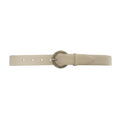 Leather belt with buckle #bianco
