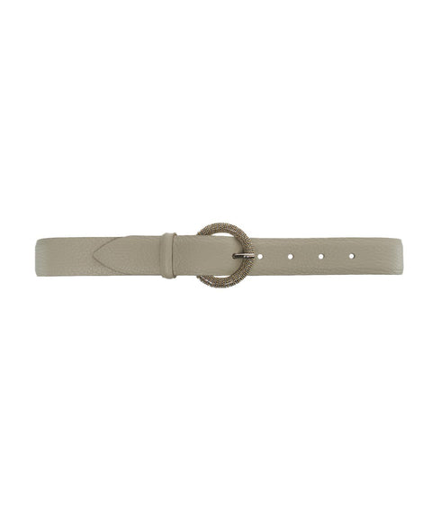 Leather belt with buckle #grigio