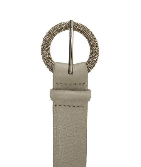 Leather belt with buckle #grigio