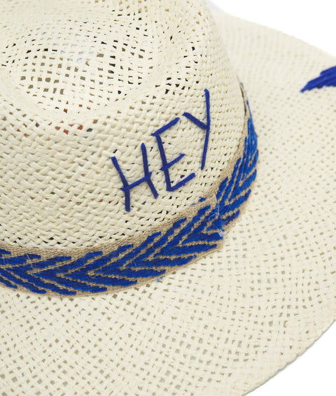 Cappello di paglia "Hey" #bianco