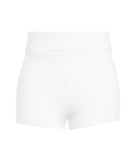 Pantaloncini in tessuto teddy #bianco