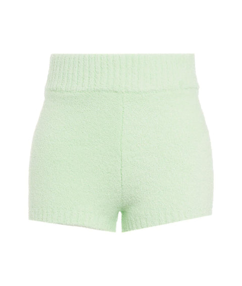 Pantaloncini in tessuto teddy #verde