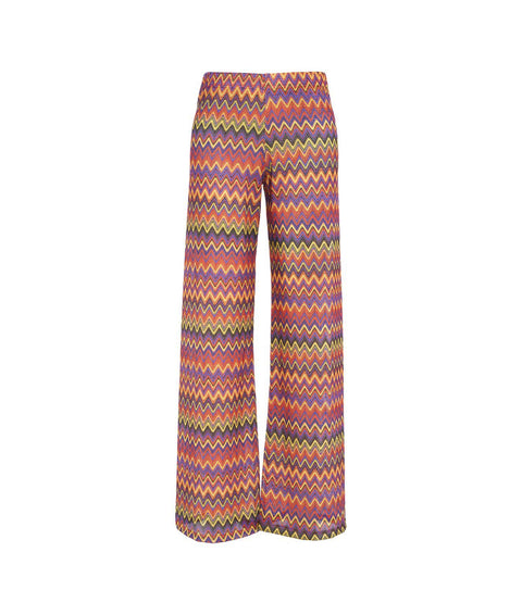 Pantaloni palazzo con stampa all-over #multicolore