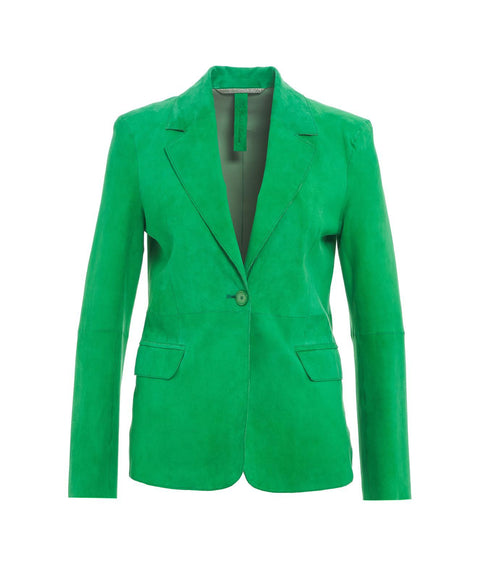 Giacca in pelle scamosciata "Beat" #verde