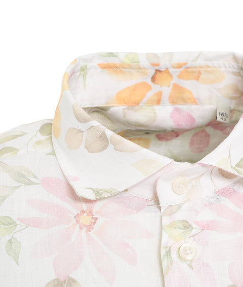 Linen shirt with floral print #multicolore