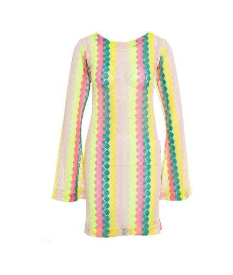 Mini abito in maglia di pizzo #multicolore